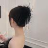 Черная Перьевая Кисточка 13 см Зажим-Клешня Женские Аксессуары Для Волос На Затылок