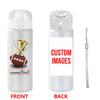 1pc Customized Photo Name 780ml/26oz Outdoor Travel Sports Cup with Lanyard Leakproof Plastic Water Bottle for Watching Matches