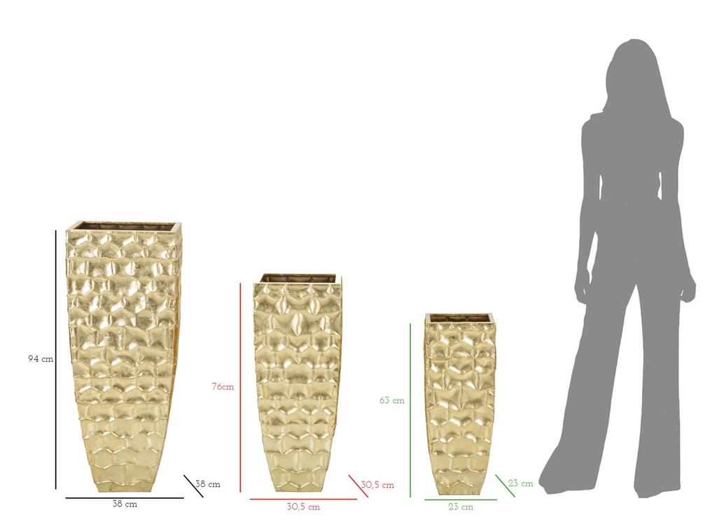 Vase Holder Glody Set 3 pcs cm 38x38x94 - 30,5x30,5x76 - 23x23x63