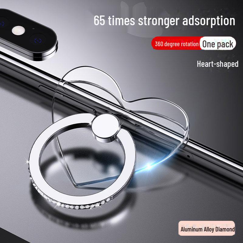 Прозрачная подставка для телефона с бриллиантами, вращающаяся на 360°, с прочным клеем