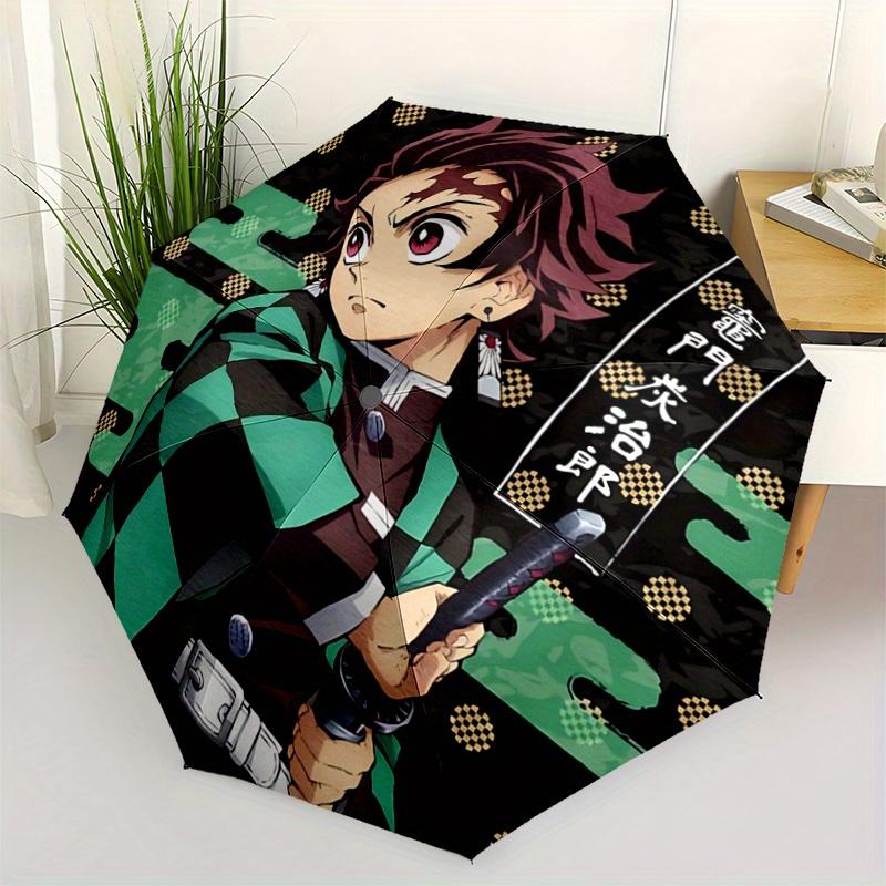 1pc Demon Slayer Tanjiro Kamado Automatic Opening and Closing Folding - A Good Choice for Gifts, Fashionable and Convenient Umbrella With Cu