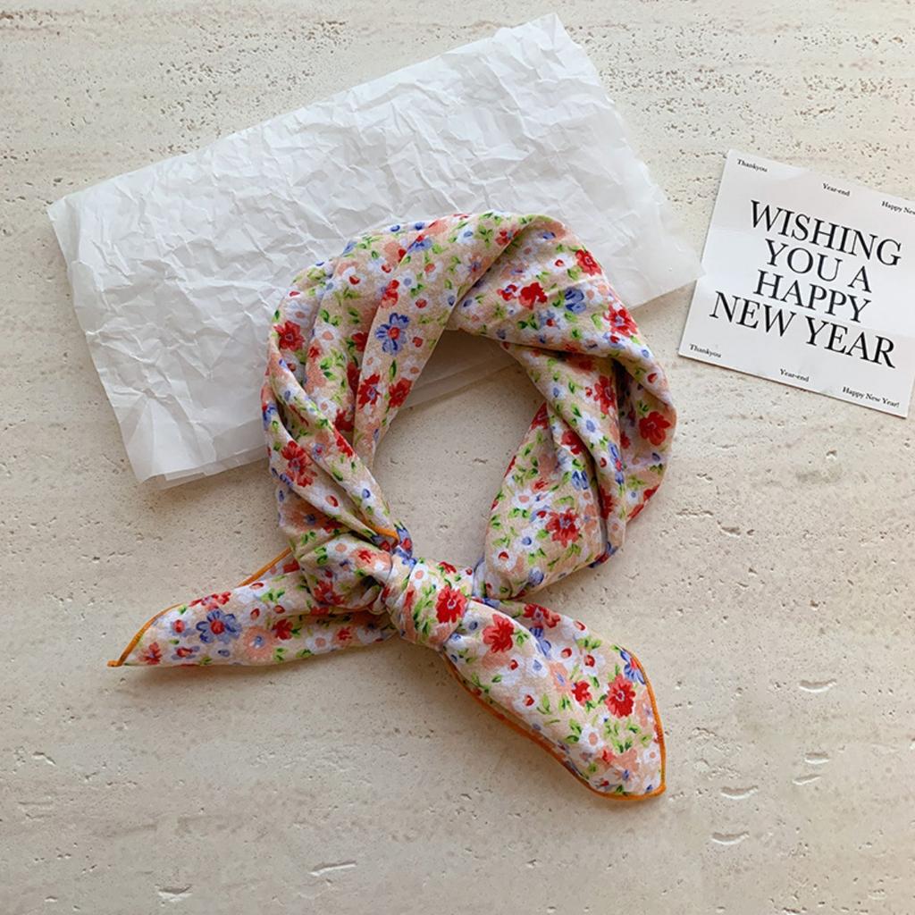 Весна/Лето Новый Женский Маленький Шарф Богемный Квадратный Шарф Головной Платок Европейский и Американский Универсальный Шарф с Цветочным Принтом