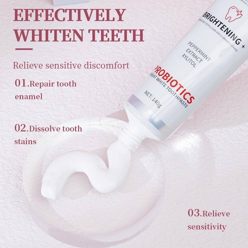 SP-6 Пробиотическая отбеливающая зубная паста: Удаление пятен, свежее дыхание, устранение желтизны зубов, 120 мл