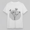 Women's Plus Size Comfortable Classic T-Shirt Line Art Dandelion Graphic Tee