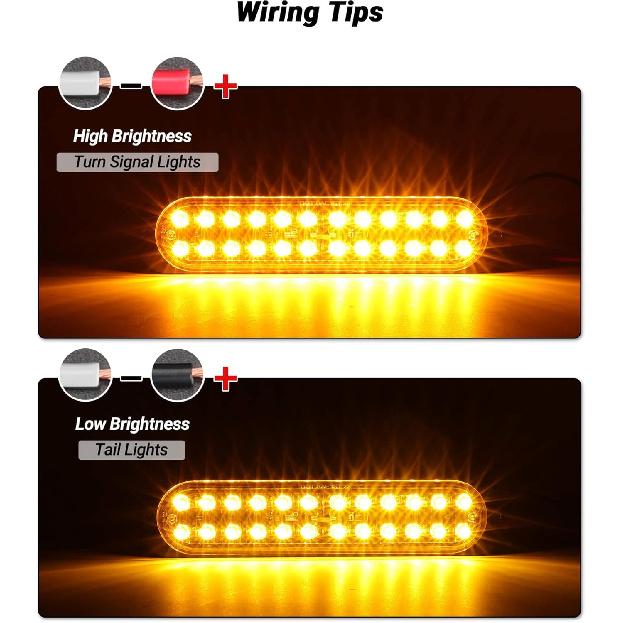 7.5 Inch Aluminum Housing Amber 24LEDs Trailer Side Marker Turn Signal Light Surface Mount Clearance Lights Of Truck Motorcycle Tractor RV Pickup,