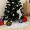 VidaXL Luxury Christmas Tree Skirt with Stocking White 150cm Fabric