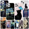 Черный Кот Мультяшный Милый Чехол Для Телефона Для iPhone 17 Air 16 Pro Max 16E 15 + 14 Plus 11 12 13 Mini 7 8 SE Подарок Печатный Чехол Fundas 17
