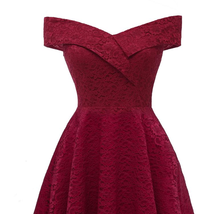 Платье женское Deer с запахом спереди, с открытыми плечами, в стиле бардо, с цветочным кружевом, миди-юбка-клеш, для выпускного вечера, коктейля, формальной вечеринки, наряда для подружки невесты, свадебного гостя, для особого случая