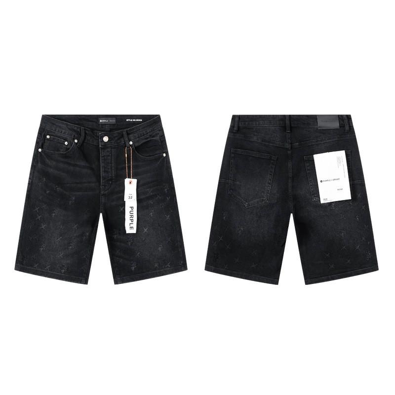 2026 Mens Premium American Streetwear Denim Shorts - Slim Fit Hand-Painted Distressed Low Rise Cotton Blend