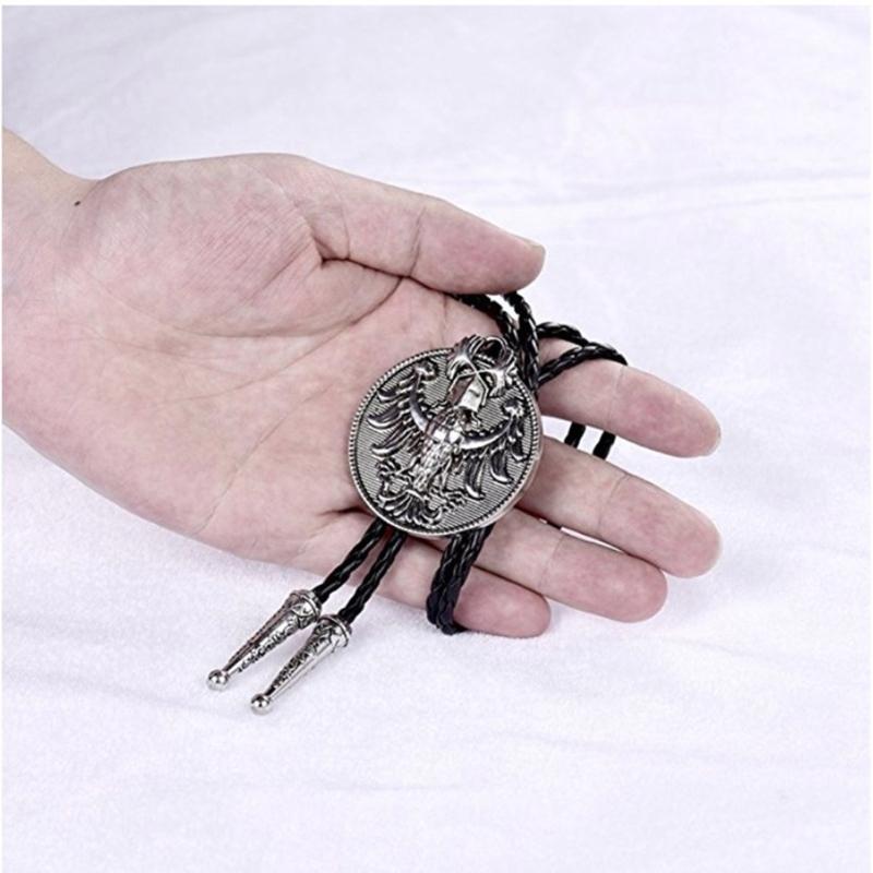 Галстук-боло Галстук Кожаный Плетеный Веревочный Ожерелье с Металлическим Подвесом в виде Орла Российской Империи Ювелирное Изделие Западный Ковбойский Галстук