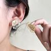 Metal Butterfly Earrings Women Hollow Out Fan Shape Simple Design Minimalist Elegant Fashion Jewelry