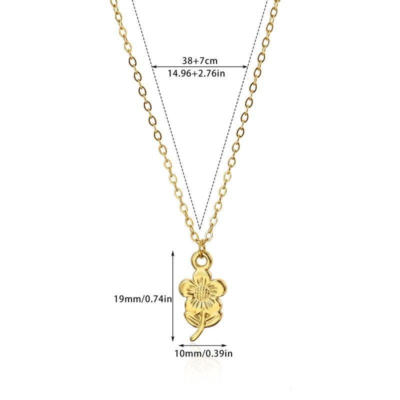 Новое изысканное ожерелье из титановой стали с цветком для женщин, не выцветающее, с вакуумным покрытием k из нержавеющей стали, цепочка для ключиц