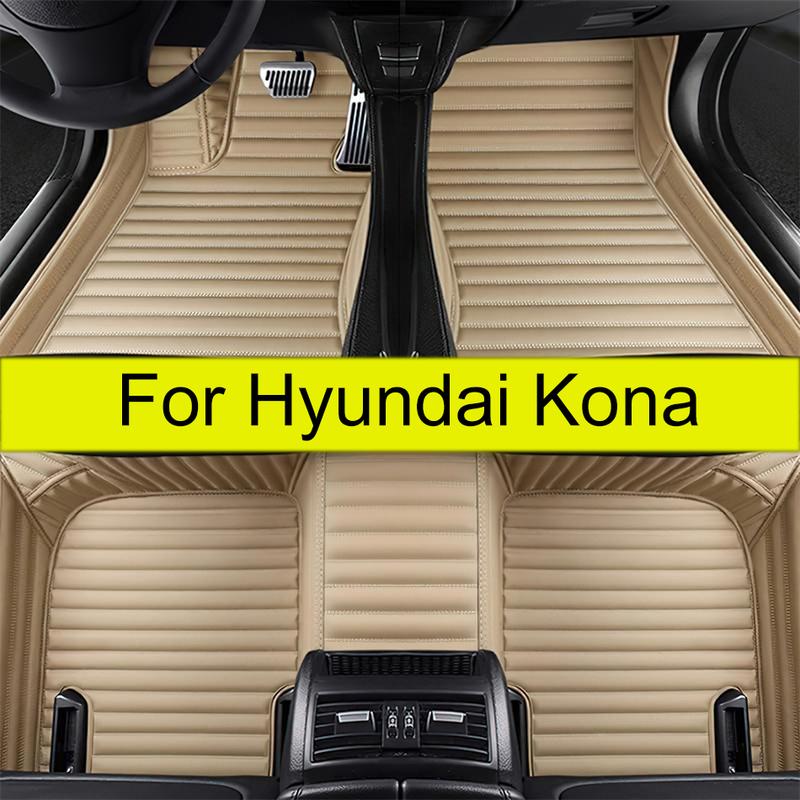 Автомобильные коврики на пол для Hyundai Kona Electric OS 2018 Защитные коврики от грязи Кожаные коврики Аксессуары для автомобиля