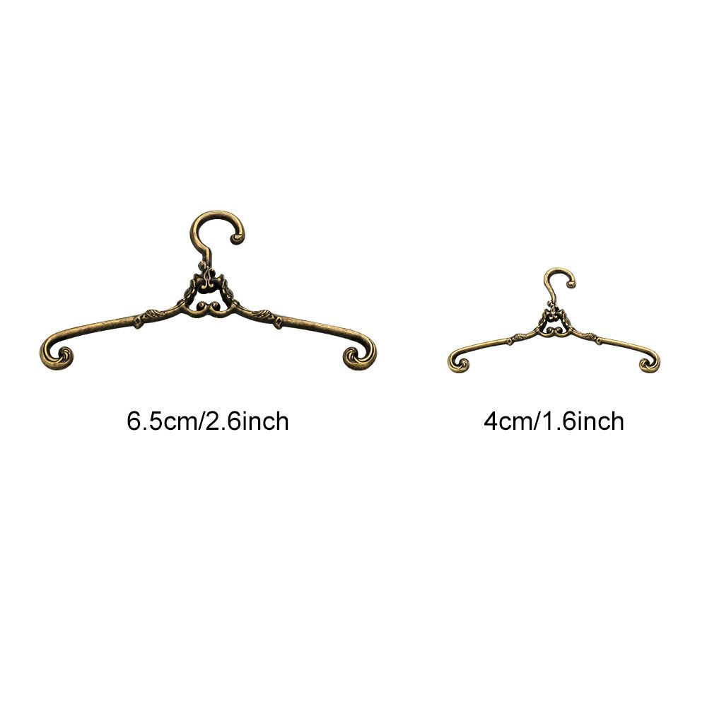 5pcs Mini Toy Alloy Bedroom Decor Dolls Clothes Accessories 4/6.5cm Hangers Dollhouse Furniture