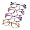 Round Reading Glasses Women Fashion Anti Blue Light Farsighted Eyeglasses Anti-fatigue Hyperopia Prescription Glasses +1.0~+4.0