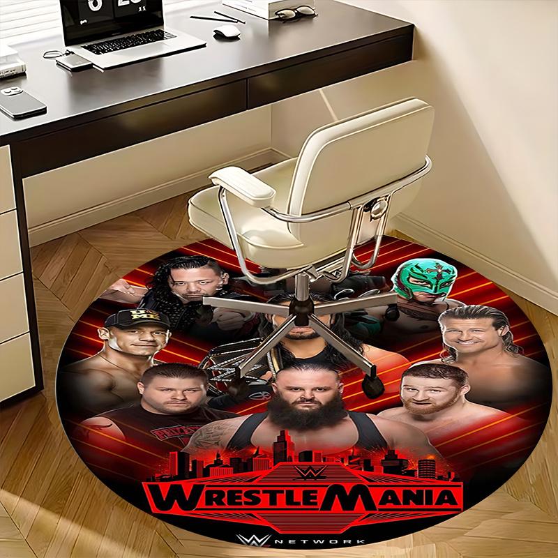 WrestleMania, WWE Network Коврик под стул Круглый ковер Ковер для офиса, Машинная стирка, Нескользящий, Подходит для гостиных, спален
