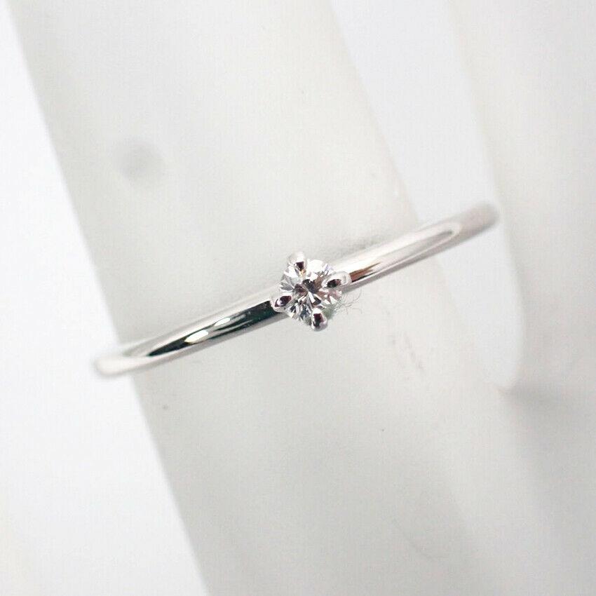 [New] K18WG Diamond Four-point Ring Size 7.5 [f3-6]