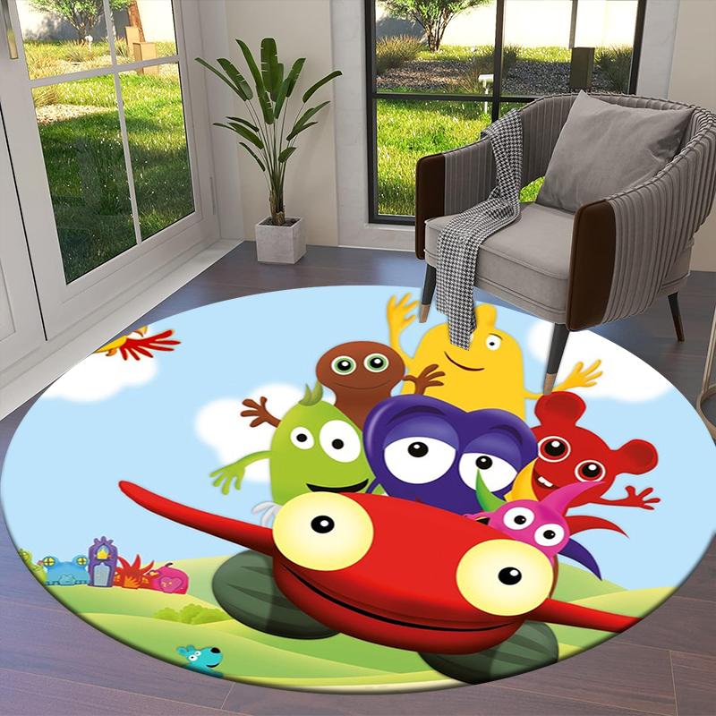 Babblarna Round Area Rug,Carpet Rug for Living Room Bedroom Sofa Playroom Decor,Non-slip Floor Mat50