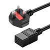 UK Power Cord to C19, Three-Pin, 1.5/2.5 sq mm, 1.5/2m Length, IEC C19 Plug with 13A Fuse