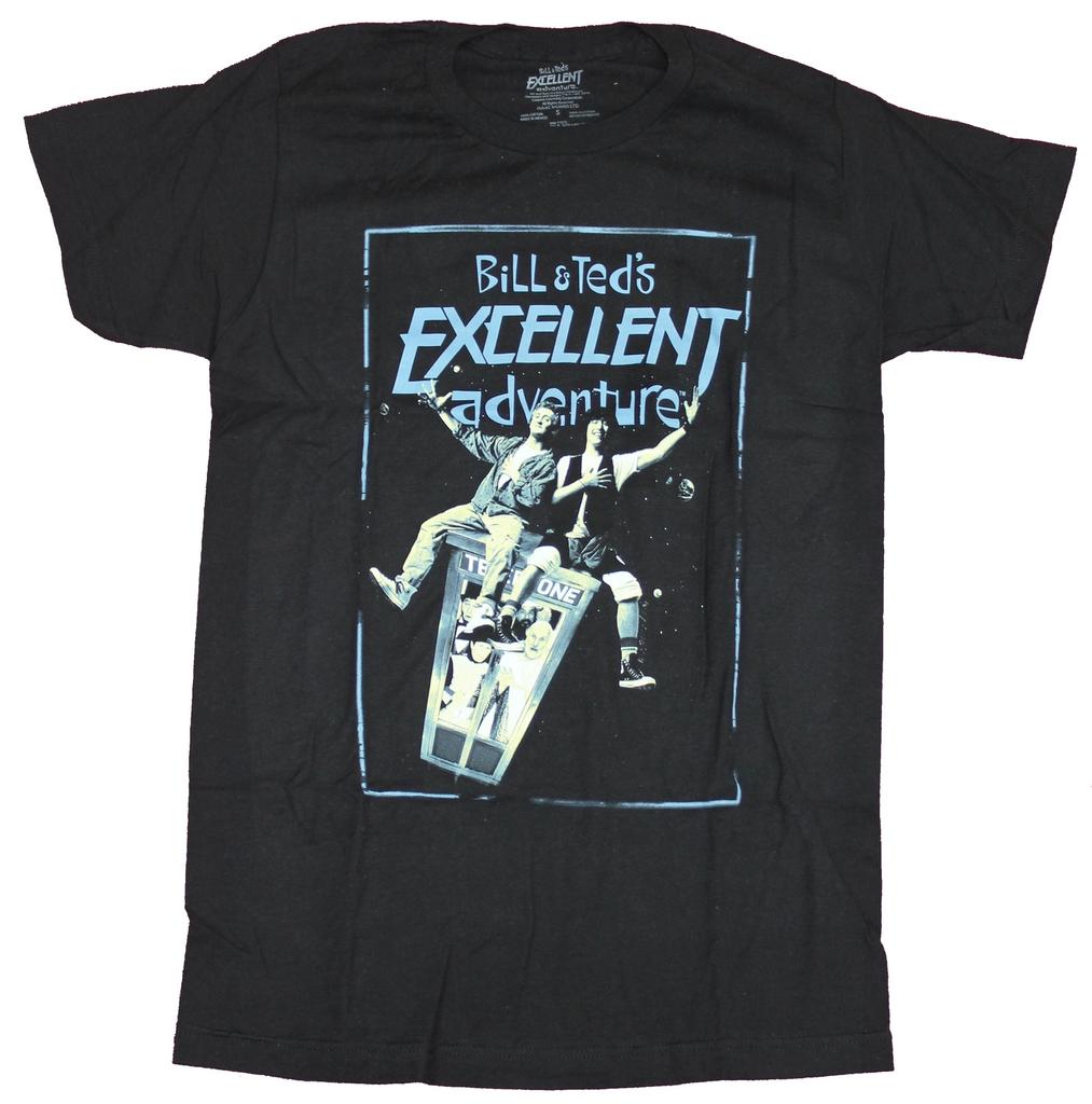 Bill and Ted's Excellent Adventure Mens T-Shirt - Phone Booth Ride Image