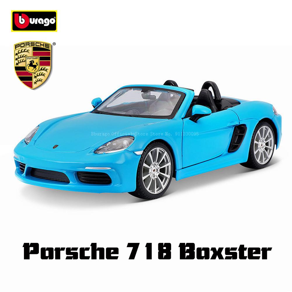 AABKO1 Bburago 1:24 Porsche 911 GT3 Taycan Turbo S 718 Boxster simulation alloy car model crafts decoration collection toy tools gift