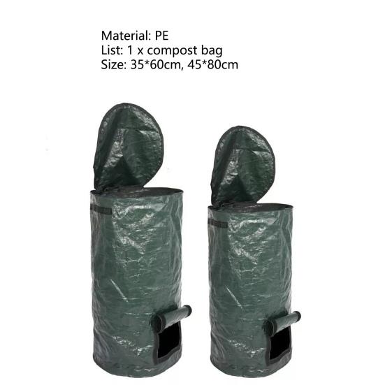 Мешок для мусора в виде листьев, большой емкости, водонепроницаемый полиэтиленовый материал, мешок для органического компоста, очень большой сверхмощный мусорный бак, садовые принадлежности