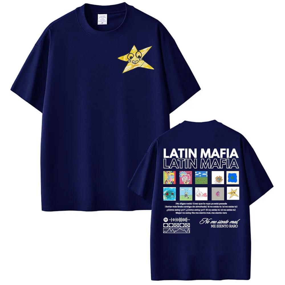 Rock Band Latin Mafia Album Cover T Shirt Unisexs Clothing High Street Hip Hop Punk Tshirts Cotton Oversized Short Sleeve Tshirt