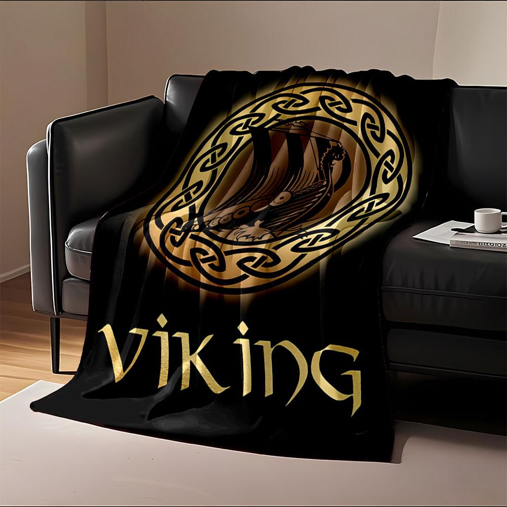 Viking Ship Art Blanket for all seasons blanket lunch break throw gift