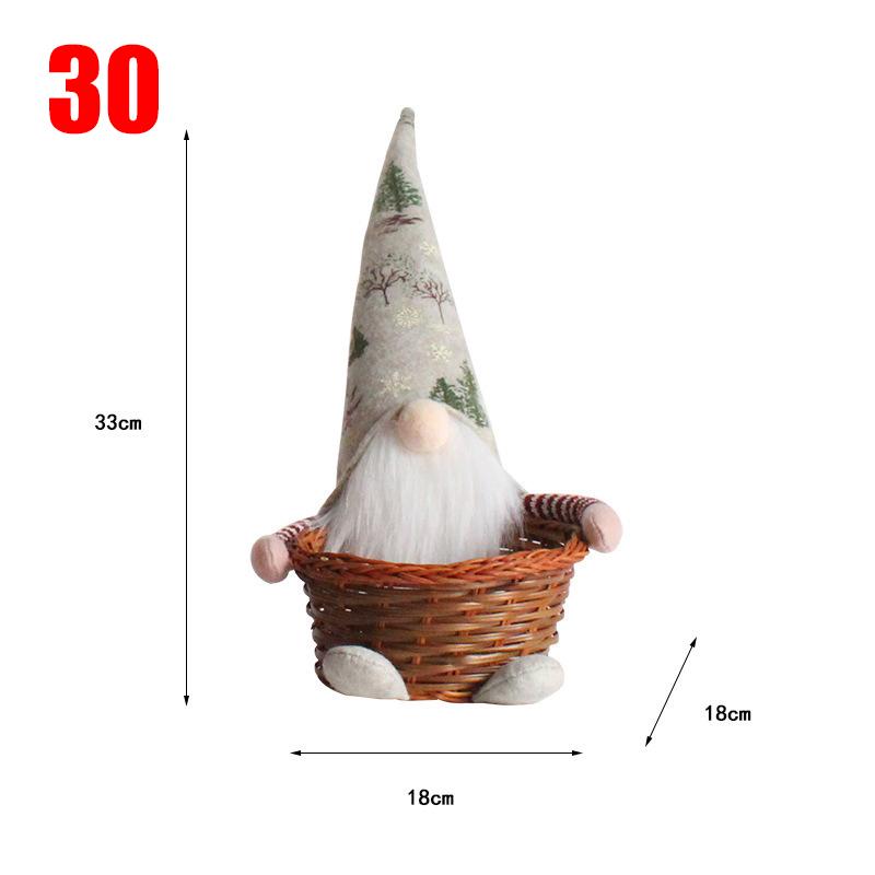 34 Styles Knitted Fabric Swedish Tomte Dwarf Rudolph Gnomes Dwarf Santa Claus Faceless Plush Doll