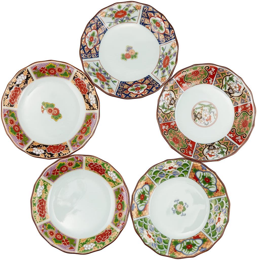 Tableware Nishiki Japanese Bowl X5pcs and Plate X5pcs Set Ko-Imari Set, Porcelain/Size(cm) 12x5.6, 11.3x2/No099994