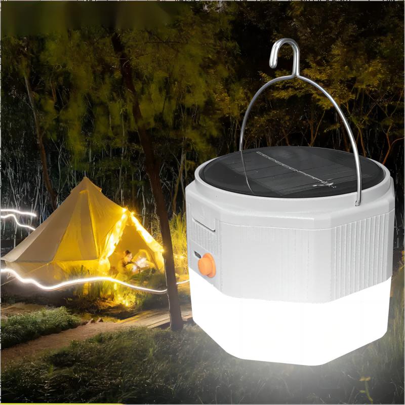 1 шт. Солнечный кемпинговый фонарь, перезаряжаемый, аварийное освещение, палаточный фонарь, сверхдолговечный кемпинговый подвесной фонарь