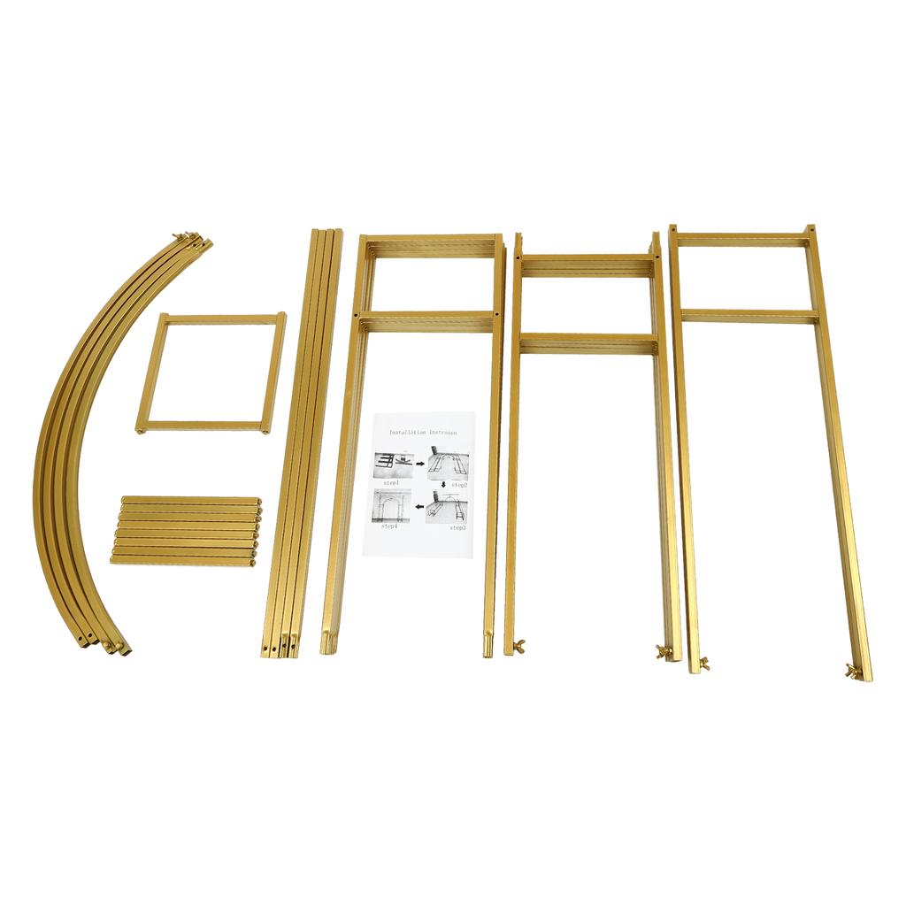 Золотая свадебная арка-стойка из углеродистой стали, фон, сверхпрочная, нагрузка 44 фунта для свадебной вечеринки, садовый декор