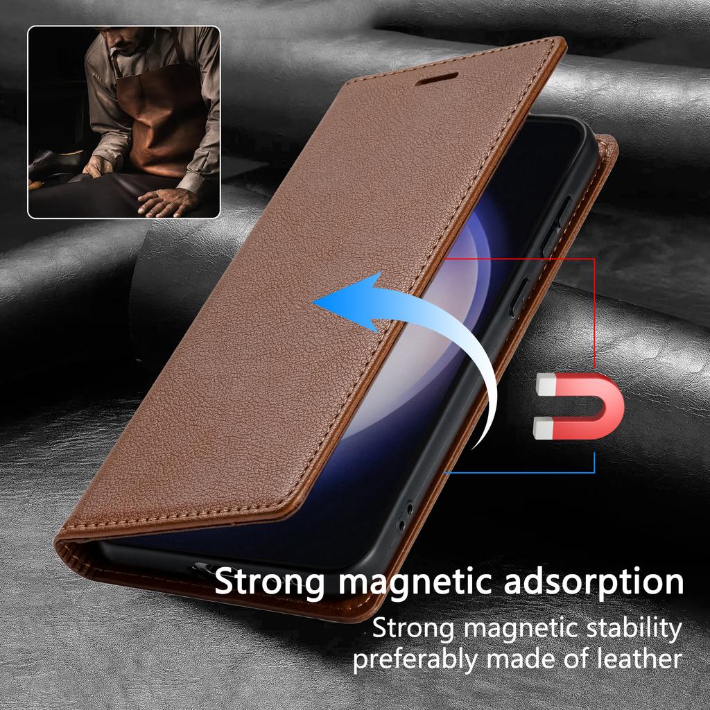 BKS-001 For Samsung Galaxy A35 5G Magnetic Case PU Leather+TPU Card Holder Phone Cover