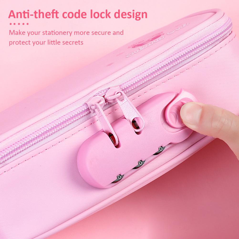 Пенал-бокс большой вместимости с замком, противокражный пенал, школьный пенал