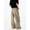Summer new dark striped blended pendant straight wide-leg trousers kendo belt old money commuter casual trousers