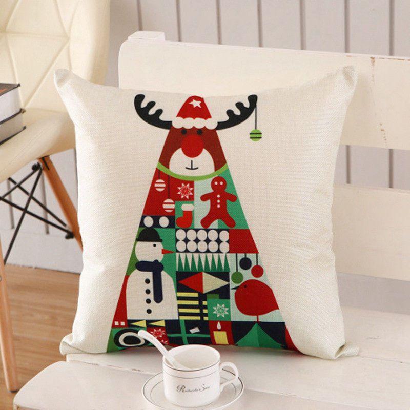 Luxurious Christmas Pillow Case Glitter Cotton Linen Sofa Throw Cushion Cover For Cozy Living