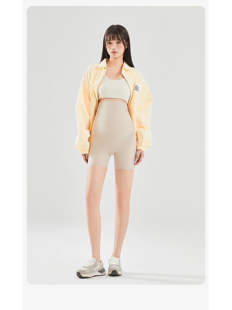 Plus Size High Elastic Maternity Support Shorts - Spring/Summer, Anti-Exposure