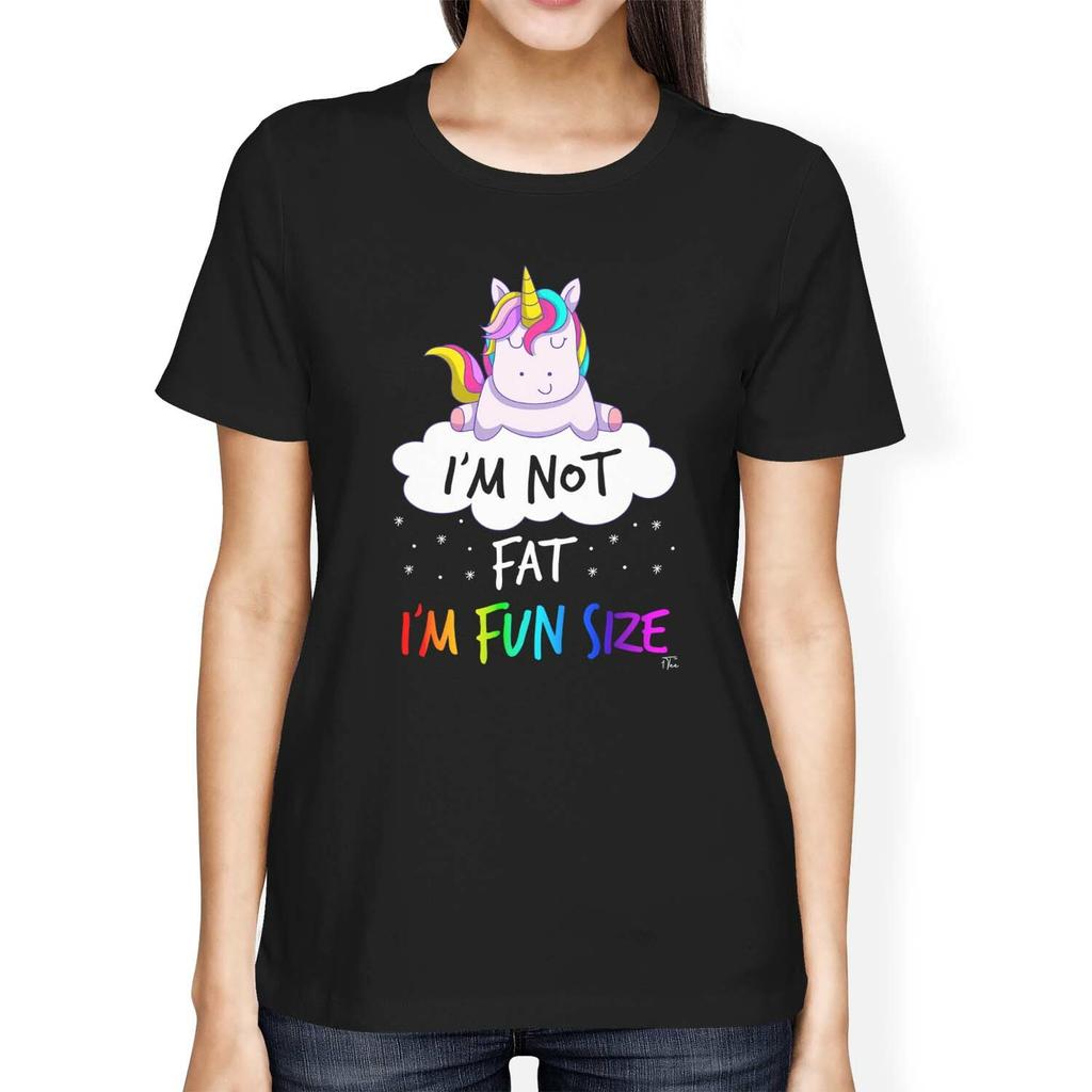 1Tee Womens Loose Fit I'm Not Fat I'm Funsize Unicorn T-Shirt