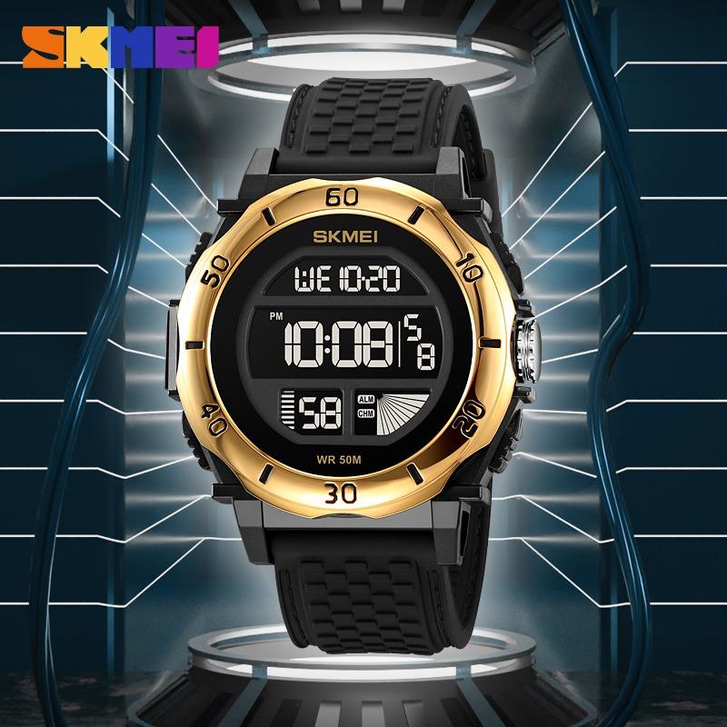 Skmei Часы для мужчин спортивные часы цифровые водонепроницаемые часы обратный отсчет из нержавеющей стали модные наручные часы наручные часы мужские часы 2099