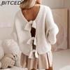 Fall/Winter Bow-Tie Women's Knit Sweater Sexy Backless Loose-Fit Knit Top