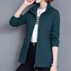 Women Casual Lapel Drawstring Windbreake Spring Loose Trench Coats Mid-length Big Size Jacket