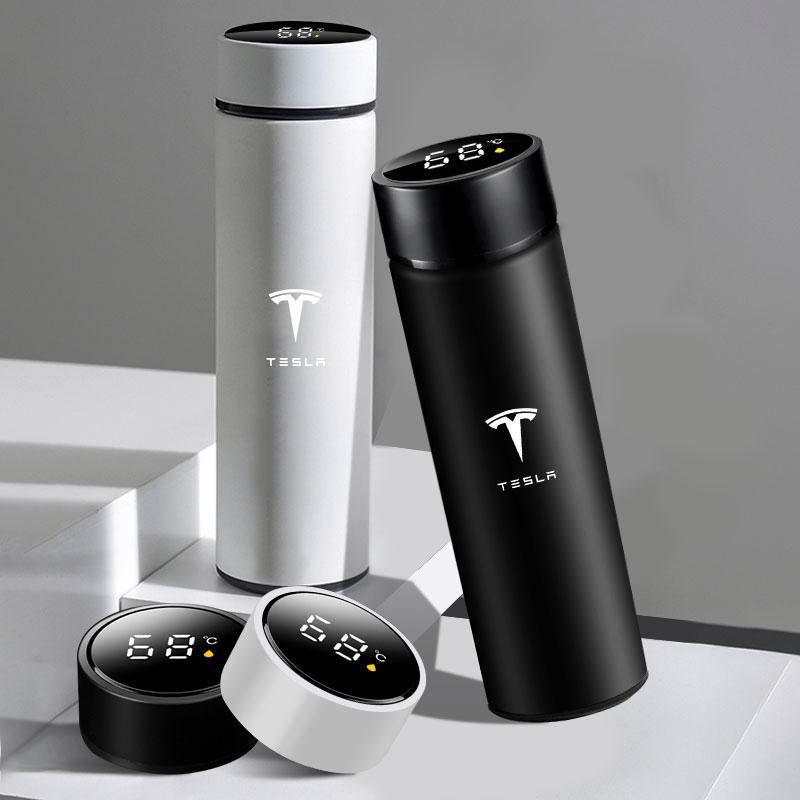 Car Smart Thermos Bottle With Temperature Display Coffee Cup For Tesla Model 3 Model S Model X Y Roadster Performance