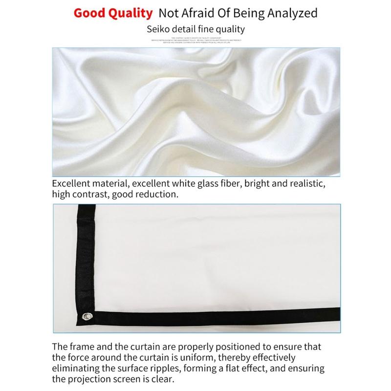 150 дюймов 16:9 Проекционный экран Проекционный экран для домашнего кинотеатра В помещении Поддержка двухсторонней проекции с крючком