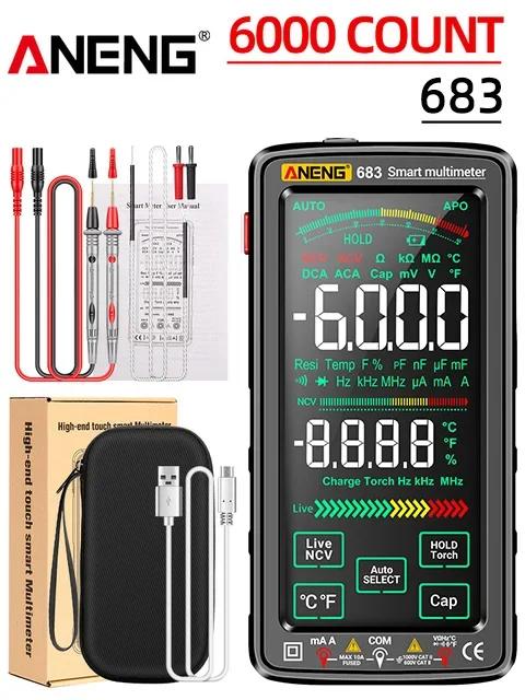 Smart Multimeter Tester High-end Touch Rechargeable 6000 Counts Multimetro Test Multitester AC/DC Voltage Current Tool