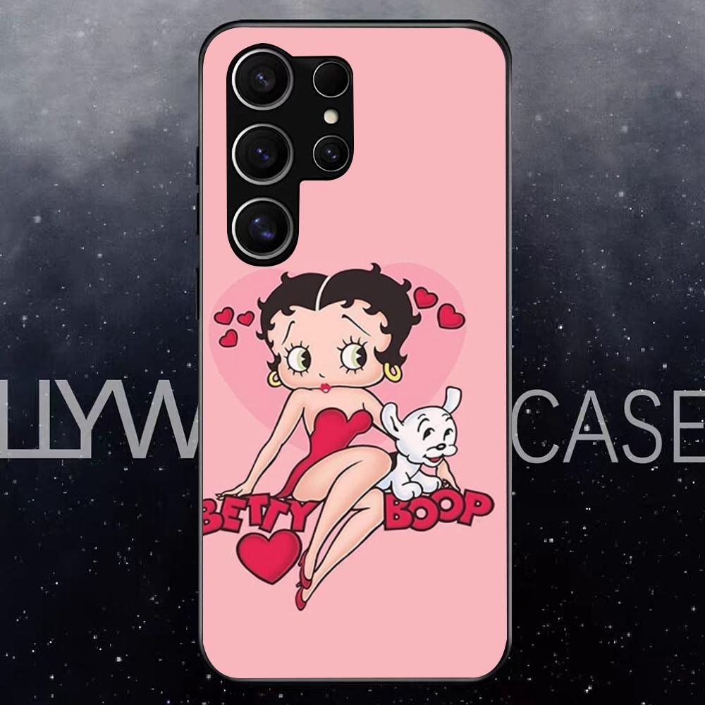 Чехол Betty Beautiful B-boop для Samsung S25 Edge Ultra S23 S22 S21 S20 Ultra Plus S24 Fe A54 A53 A25 Стеклянная крышка