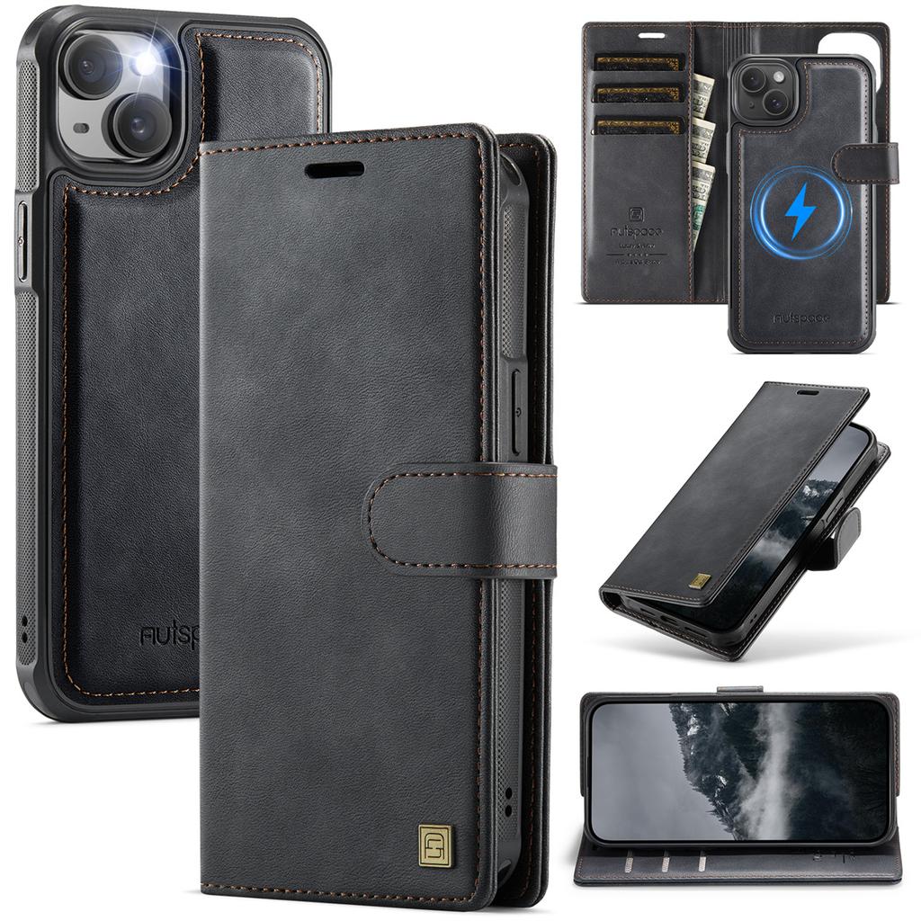 2-in-1 Magnetic Detachable Wallet Case for iPhone 13/13 Pro/13 Pro Max - PU Leather, Card Slots, MagSafe Charging, 360° Protection & Kickstand