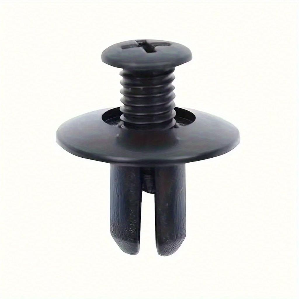 100 шт. 8 мм Пластиковые заклепки Крепежные винты Бампер автомобиля Черная заклепка Автомобильные крепежные клипсы для Focus Kia Nissan