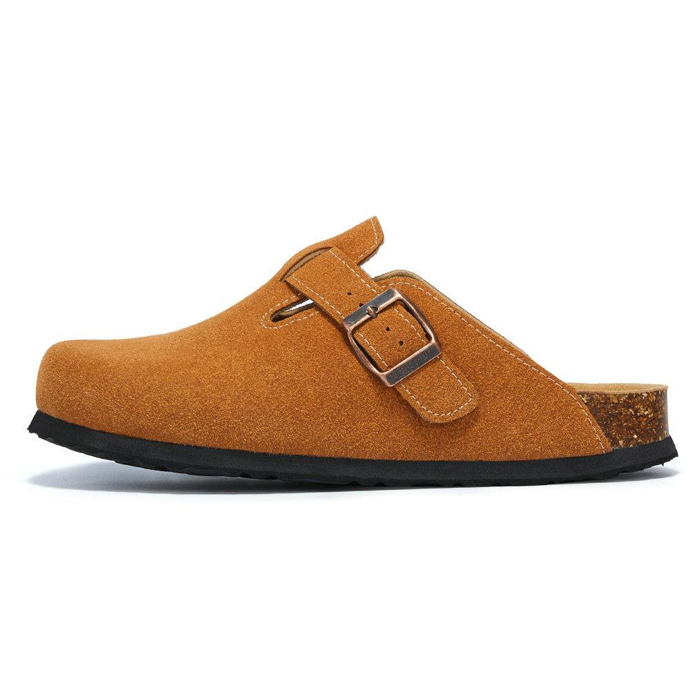 Модная мужская обувь Baotou Пробковые мужские тапочки Кожаные мужские женские полутапочки на зиму Большой размер 35-45