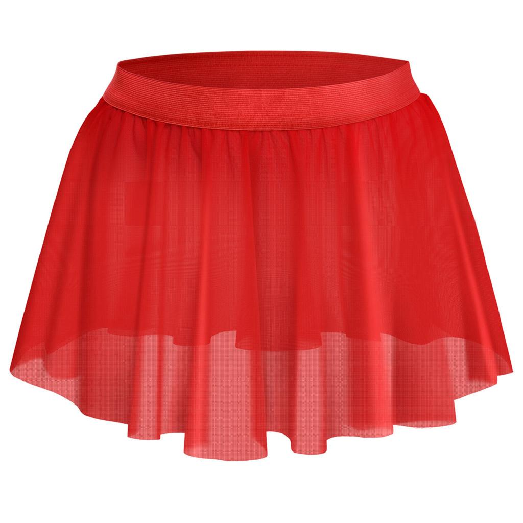 Mens See Through Mesh Ruffled Skirt Elastic Waistband Sheer Miniskirt Cross Dresser Costume