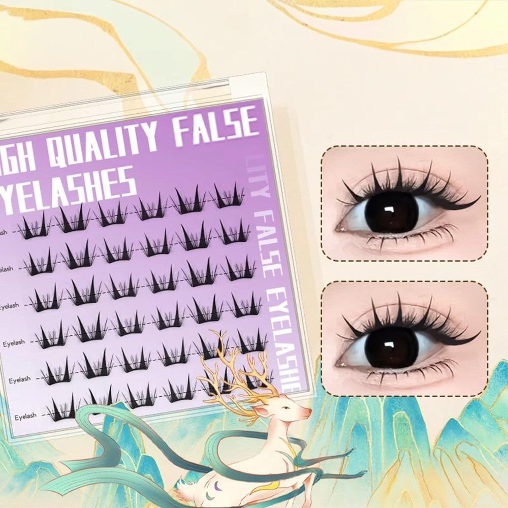Easy Apply Press on Eyelash Clusters Soft Individual Lashes Comic Eyelash Clusters  for Traveling